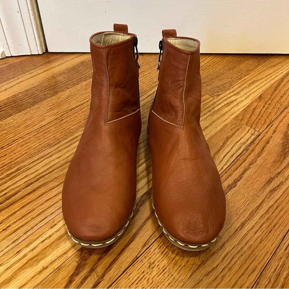 Atlantis Handmade Boots Men’s SZ 10 Brown Leather Barefoot Minimalist Grounding